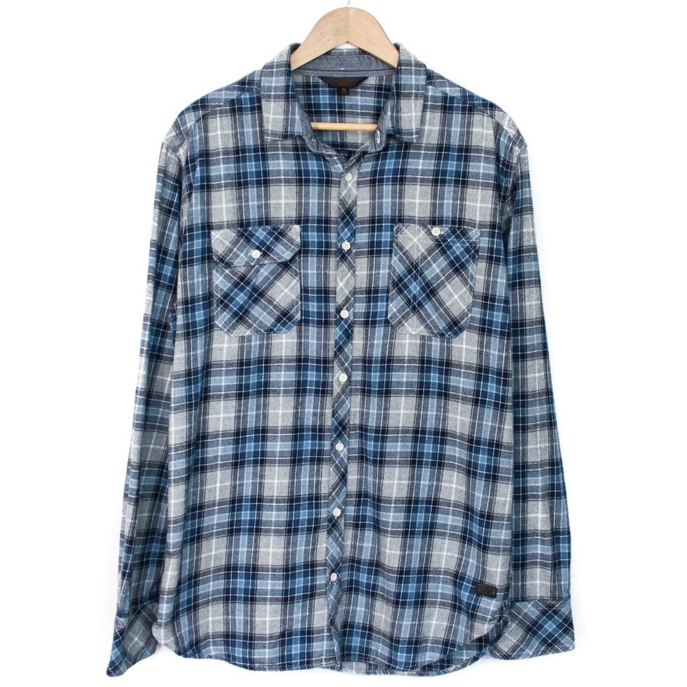 Outpost Makers | Blue Grey Plaid Flannel | XL